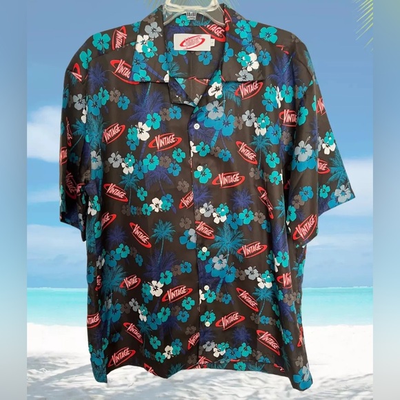 Vintage Other - Authentic Vintage Brand Colorful Hawaiian Short Sleeve Button Down Shirt Size L